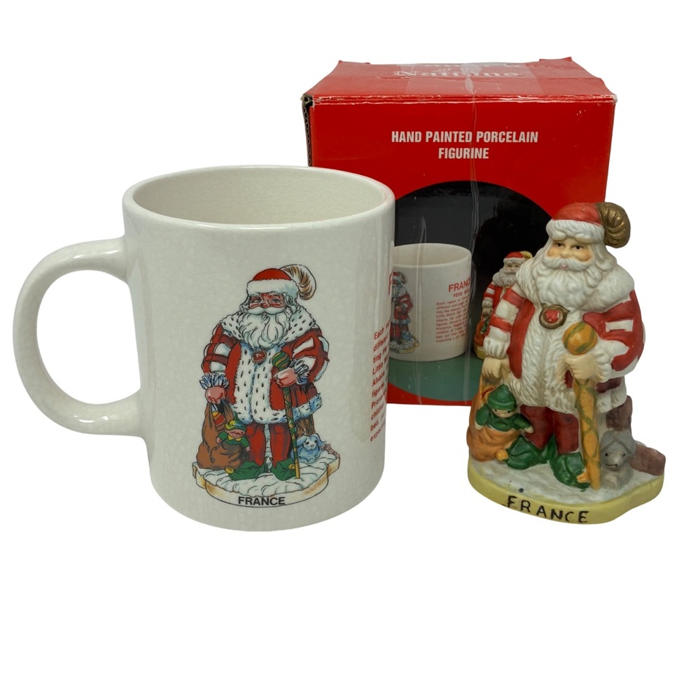 Santa’s of the Nations France Mug & Figurine Pere Noel Christmas Traditions ‘91